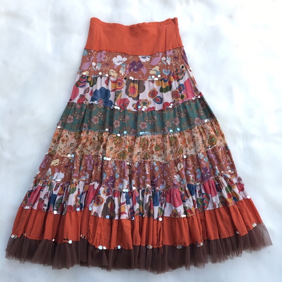 Forever 21 Dresses & Skirts - Patchwork Boho XS Maxi Skirt